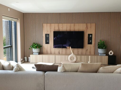 Lyd i flere rom, Lier 20 høyttalere, 8 soner