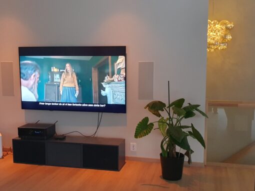 Multirom, skjulte høyttalere og kabler i flere rom